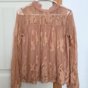 long sleeve lace top